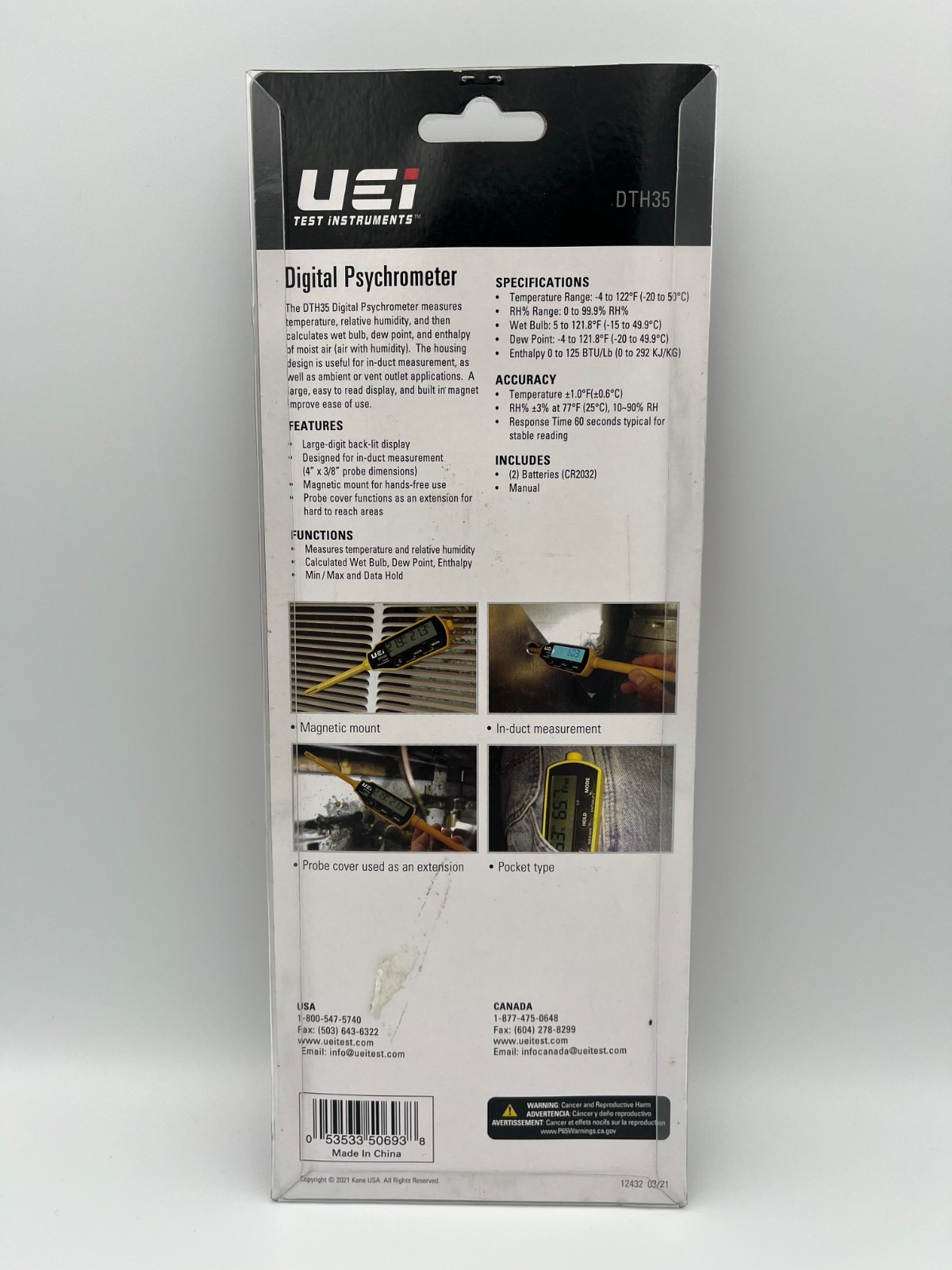 UEI DTH35 Digital Psychrometer