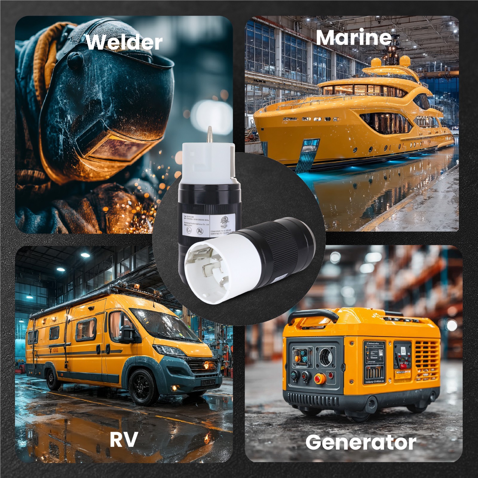 50A Generator Plug Set (Male & Female), CS6364/CS6365 Twist Lock, 125/250V