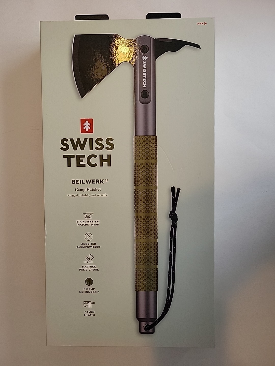 Swiss Tech Beilwerk Camping Hatchet Stainless Steel Head, Aluminum Body Pry Tool