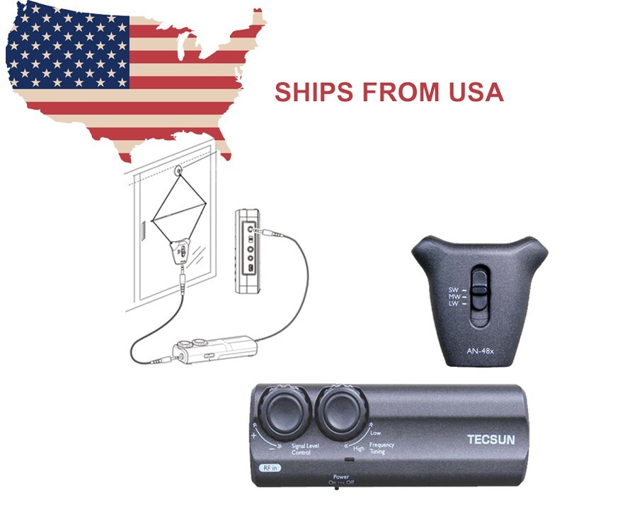 TECSUN AN-48x Active Loop Antenna for Longwave, AM / Medium Wave, and Shortwave