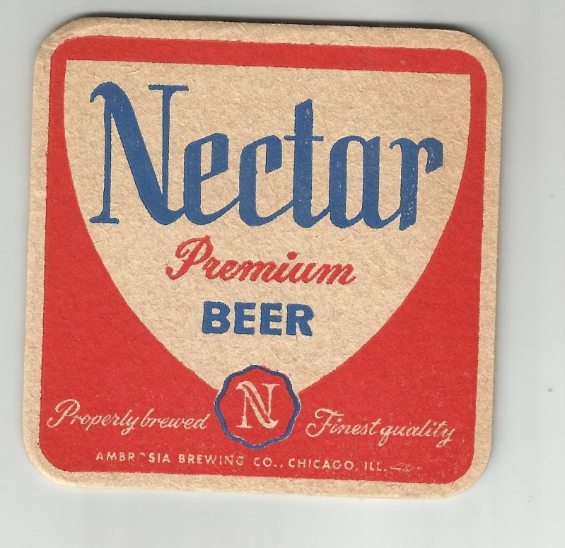 Pair of 1950's Netar Premium Beer coasters By Ambrosia Of Chicago, Il "Properly