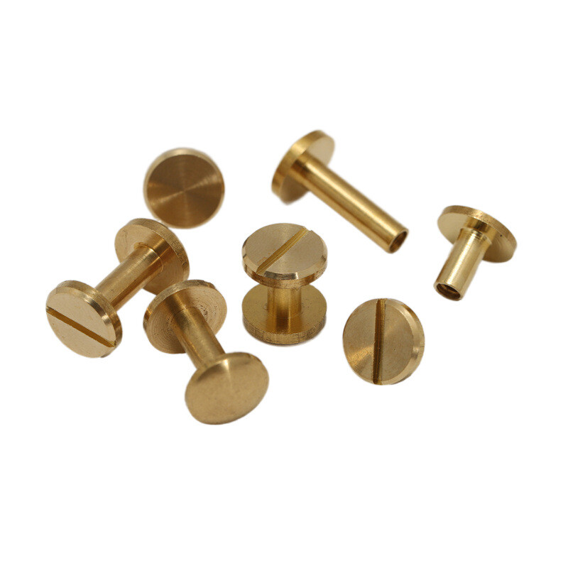 10/20/50Pcs Stud Bind Rivet Brass For Leather Belt Wallet Chicago Screw Nail