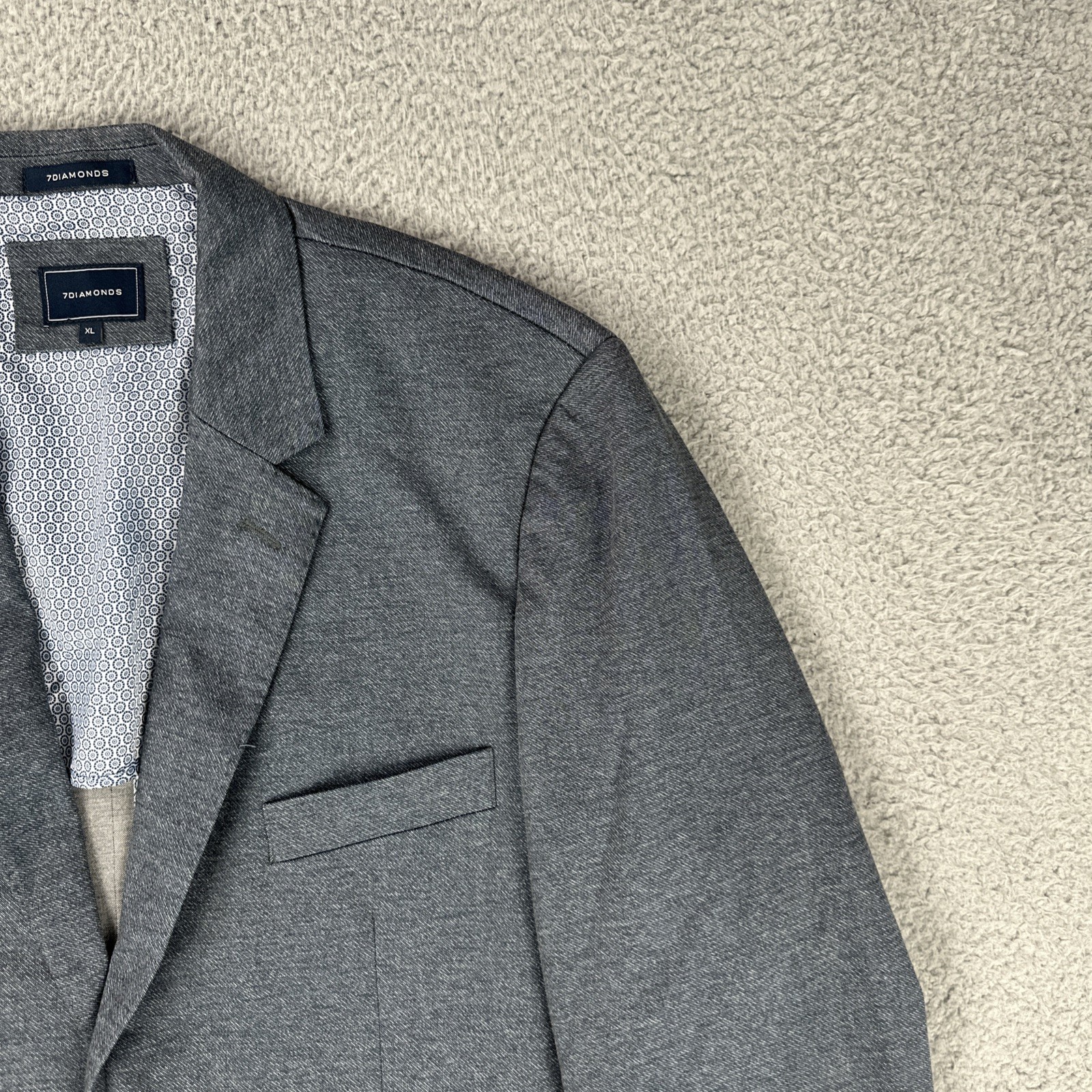 7 Diamonds Mendocino Blazer Men XL Blue 2 Button Dual Vented Stretch BLZ8303