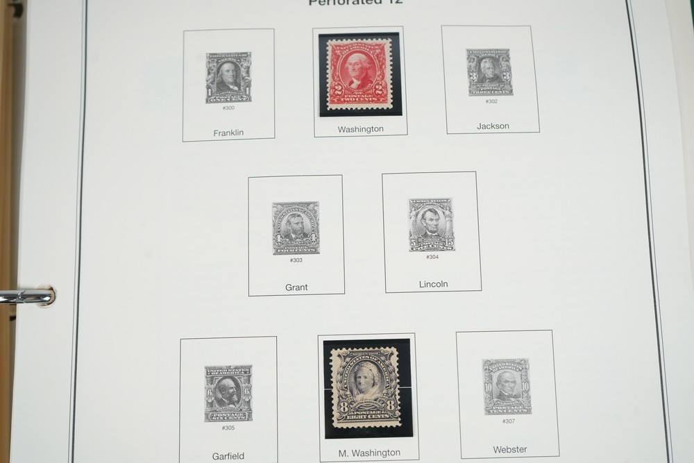 US 1890s-1980s COLLECTION OF 650+ STAMPS MINT & USED STORED IN MYSTIC ALBUM