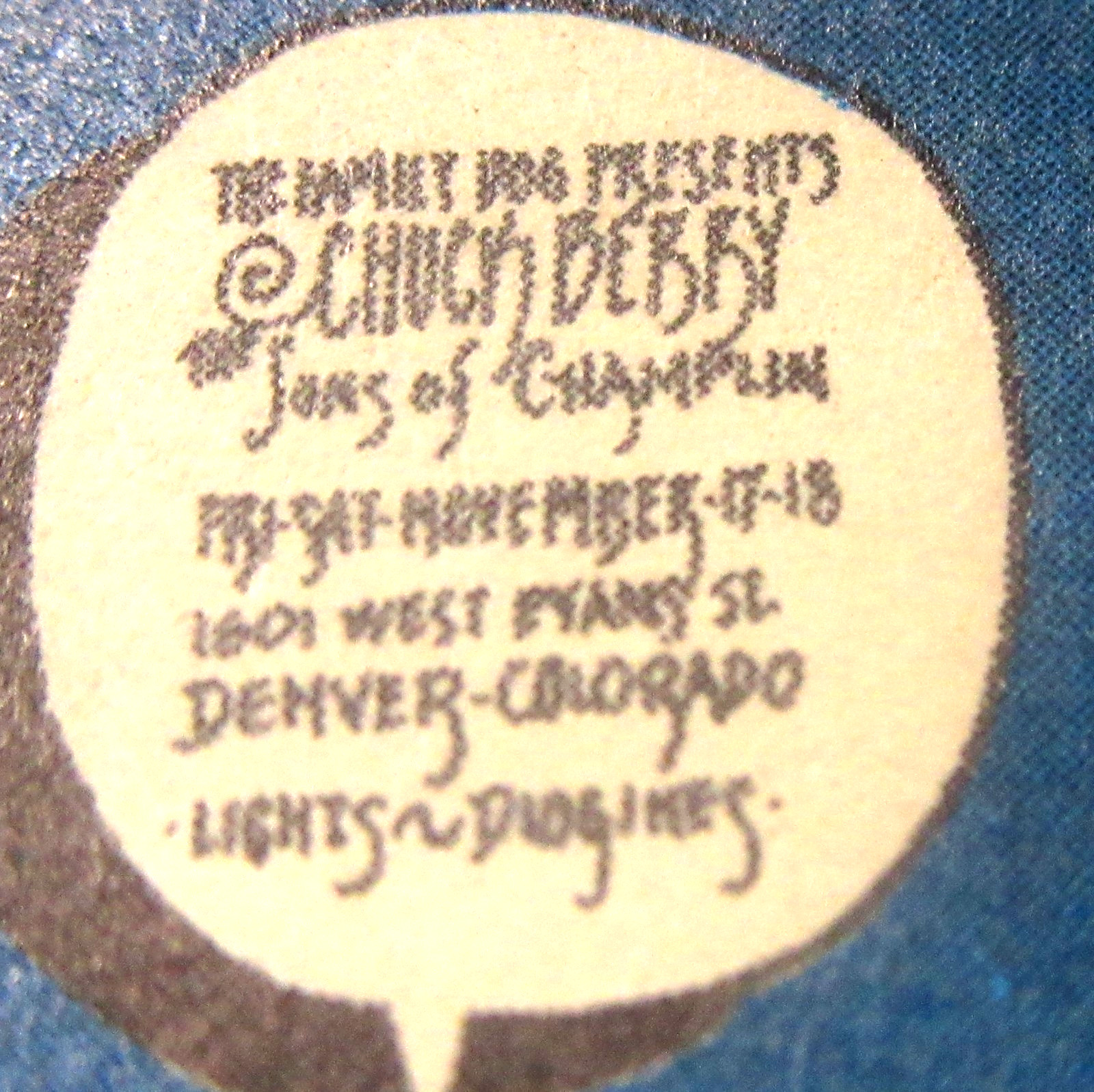 1967 CHUCK BERRY & SONS OF CHAMPLIN Postcard D-12 rock concert postcard unused