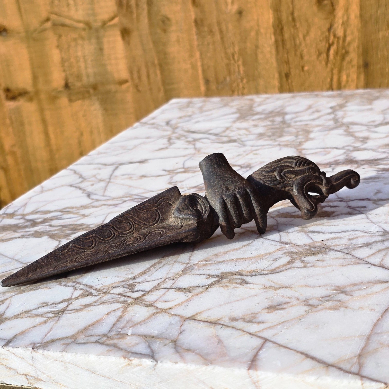 Tibetan or Nepalese Antique c19th Steel Buddhist Implement Tool Shaman