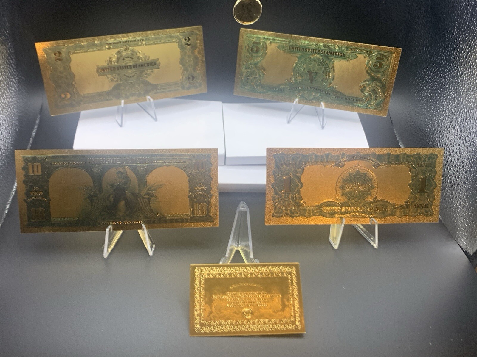 4PC MINT Banknote W/COA Lot💵GOLD 1899 $10 Bison&$1 Eagle Rep*Notes+PennyN More~