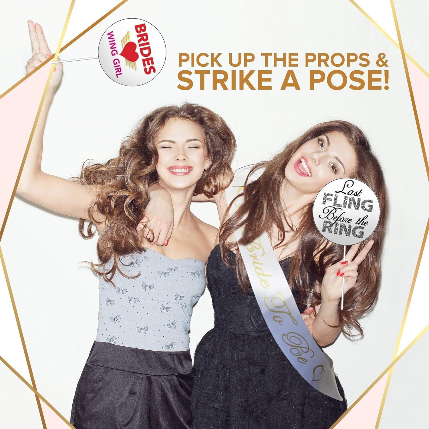 Bachelorette Party Kit Bridal Shower Decorations | Bride to be Sash |Photo Props