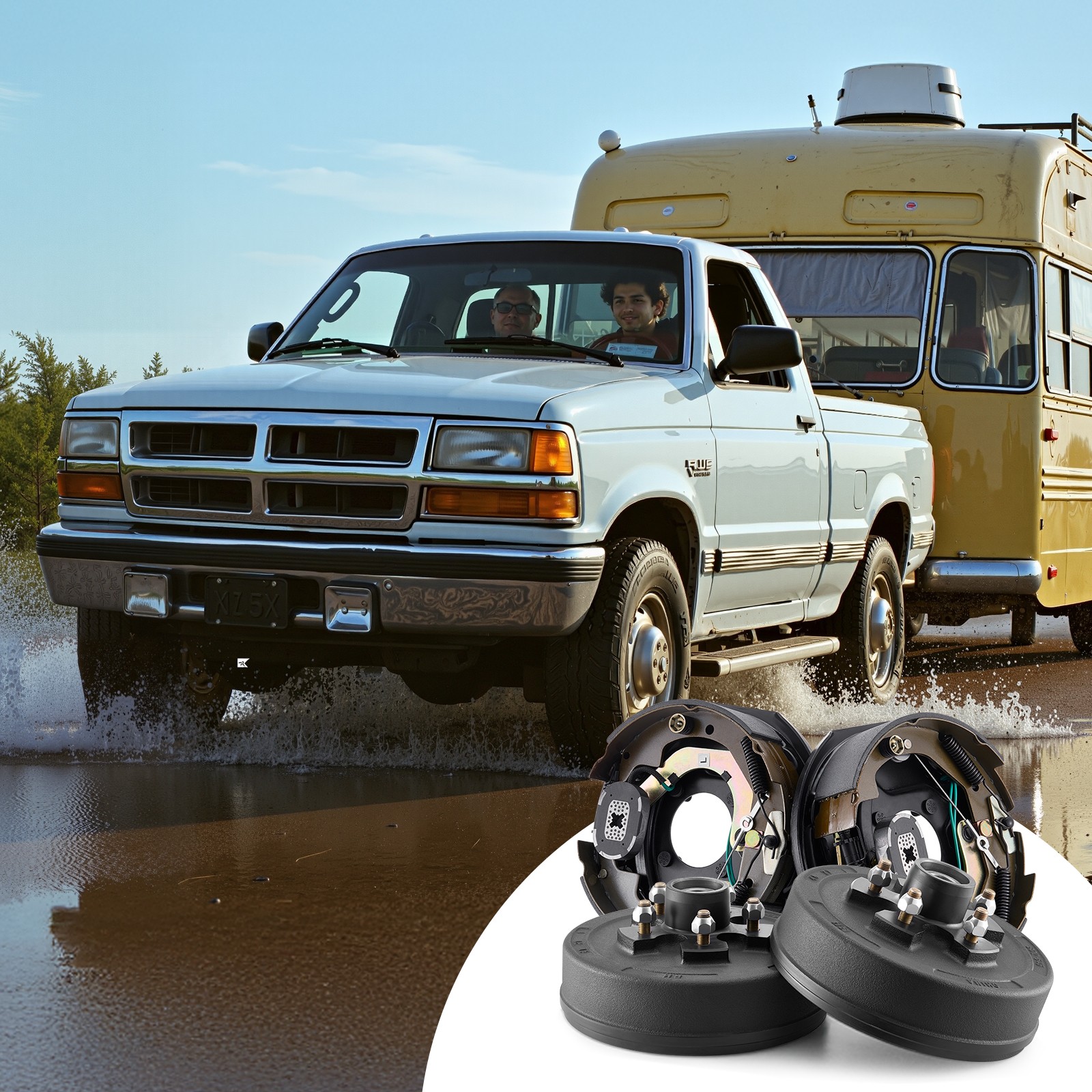 VEVOR Electric Trailer Brake 10 x 2-1/4 in 5-5" Hub Drum Kit for 3500 lbs Axle