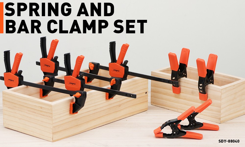 8-Pack Quick F Clamp Bar and Spring Clamps for Woodworking 6" & 4" 75 LBS Limit