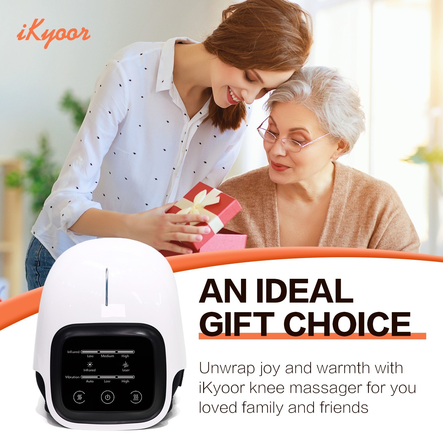 Wireless Knee Massager with Heat Vibration Massage LED Screen Infared Therapy