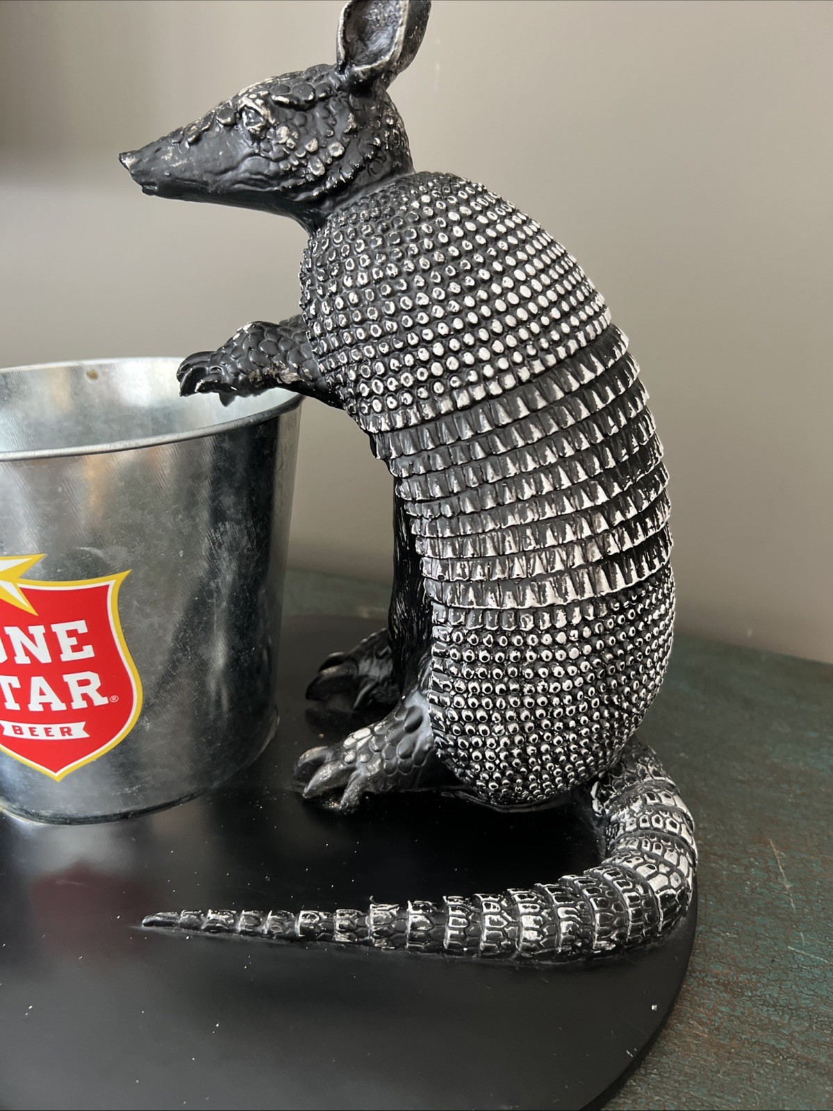 VTG. 1970s LONE STAR BEER ARMADILLO ICE BUCKET BACK BAR ADVERTISING DISPLAY RARE