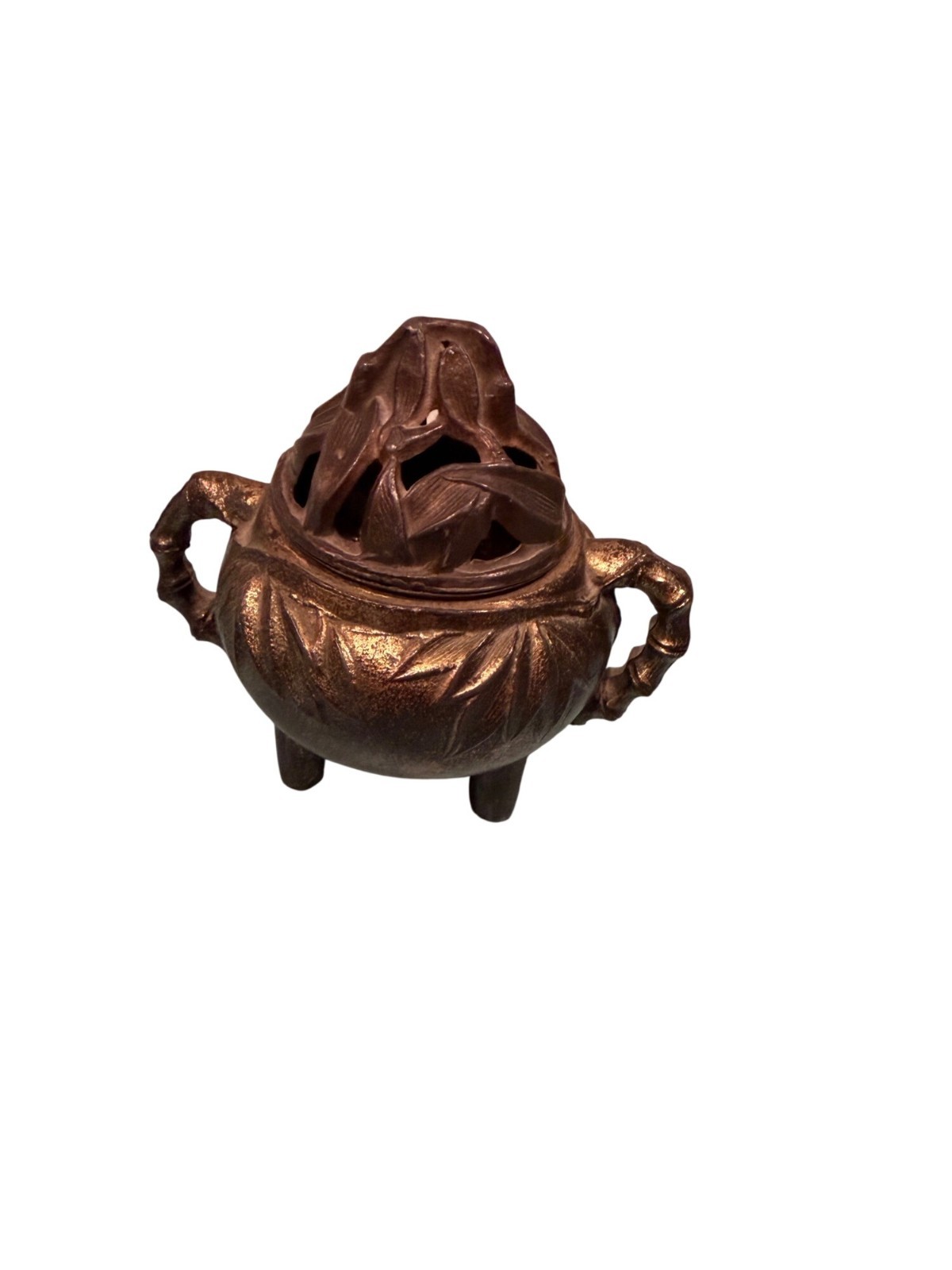 Vantine's Antique Incense Burner Bronze Signed 1004 Collectible Asian Design