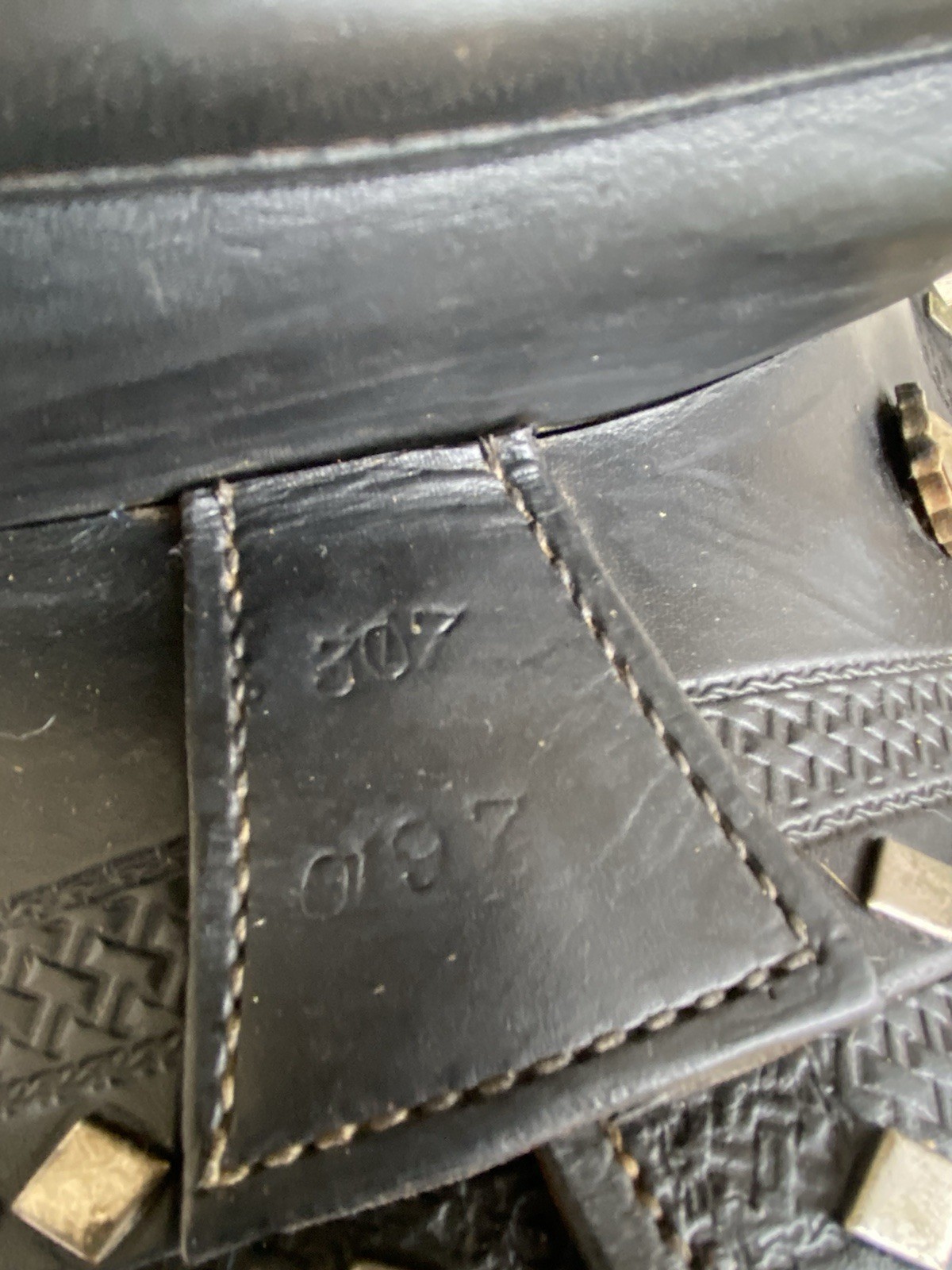 Vintage/Antique 15.5" Simco Western saddle w/silver diamonds, tapaderos