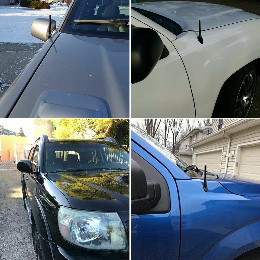 4" Short Black Aluminum Antenna Mast AM/FM for TOYOTA TACOMA 1995-2016 EXV