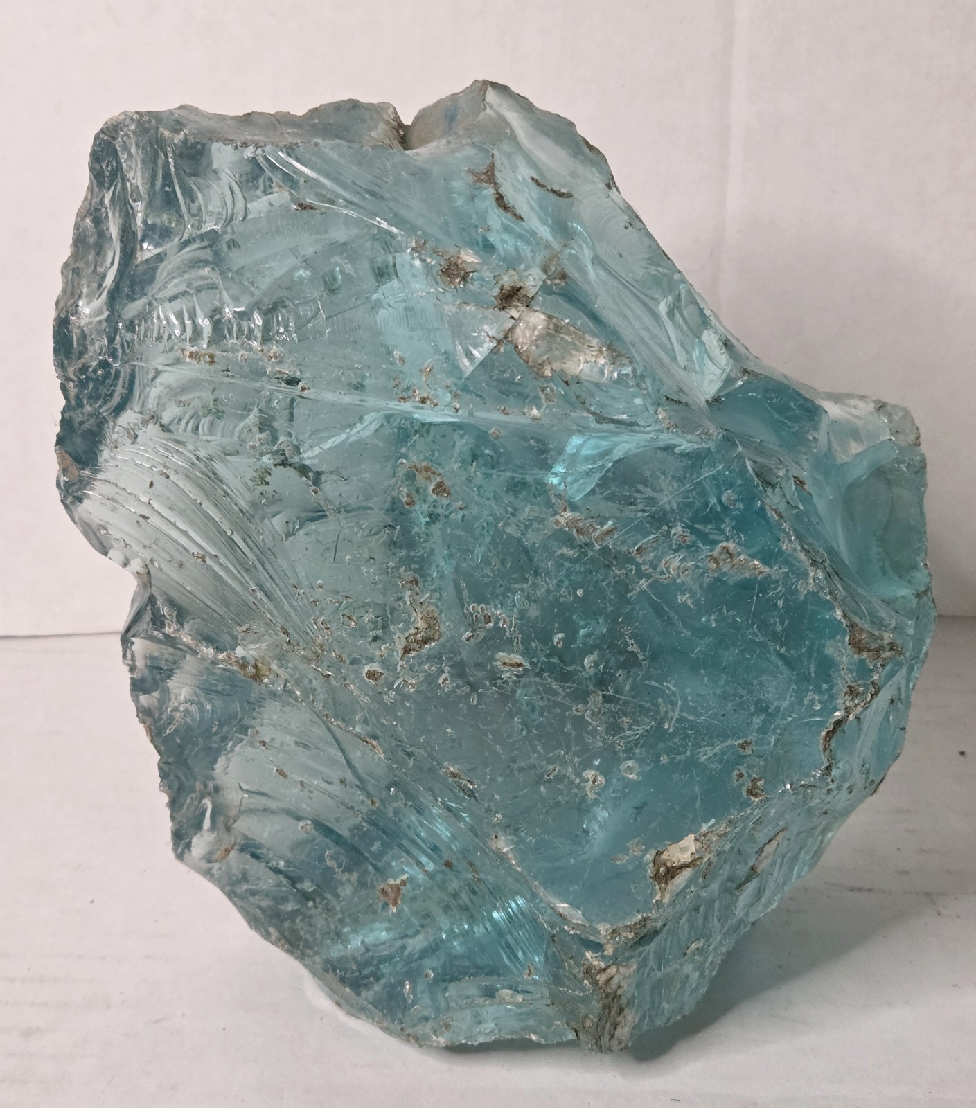 Large Aqua Slag Glass Chunk Cullet Decorative Art Glass Rock 10lb Aquarium Decor