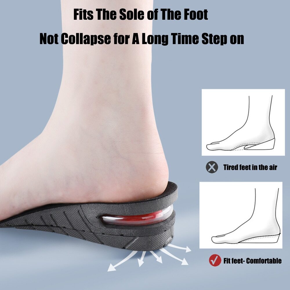 Men Women Invisible Height Increase Insoles Heel Lift Taller Shoe Inserts Pad US