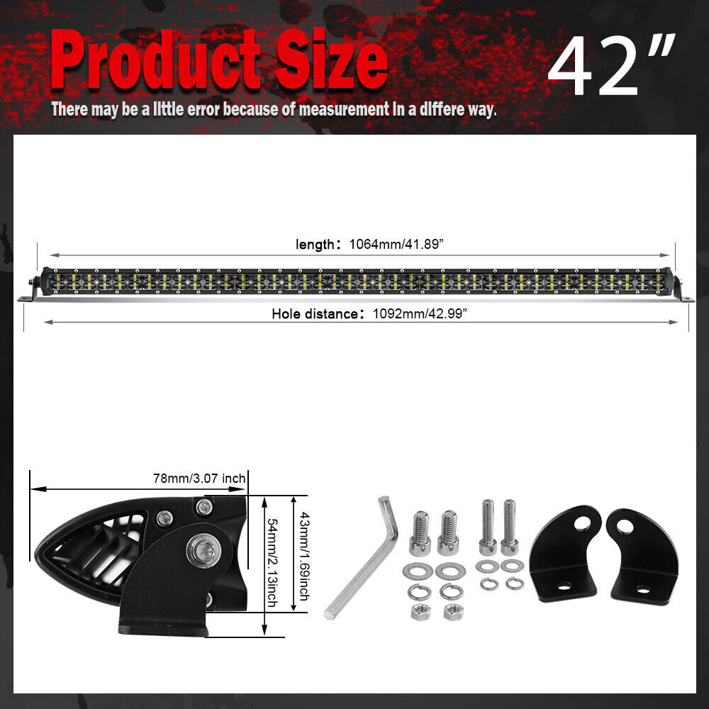 Dual Row 42'' bright straight LED Light Bar Fit For Kawasaki Teryx KRX 1000