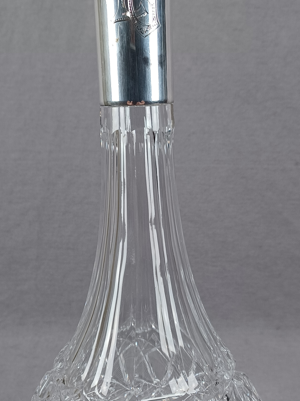 Adolf Kander Berlin 800 Silver & Brilliant Cut Glass Decanter C. 1888-1939 A