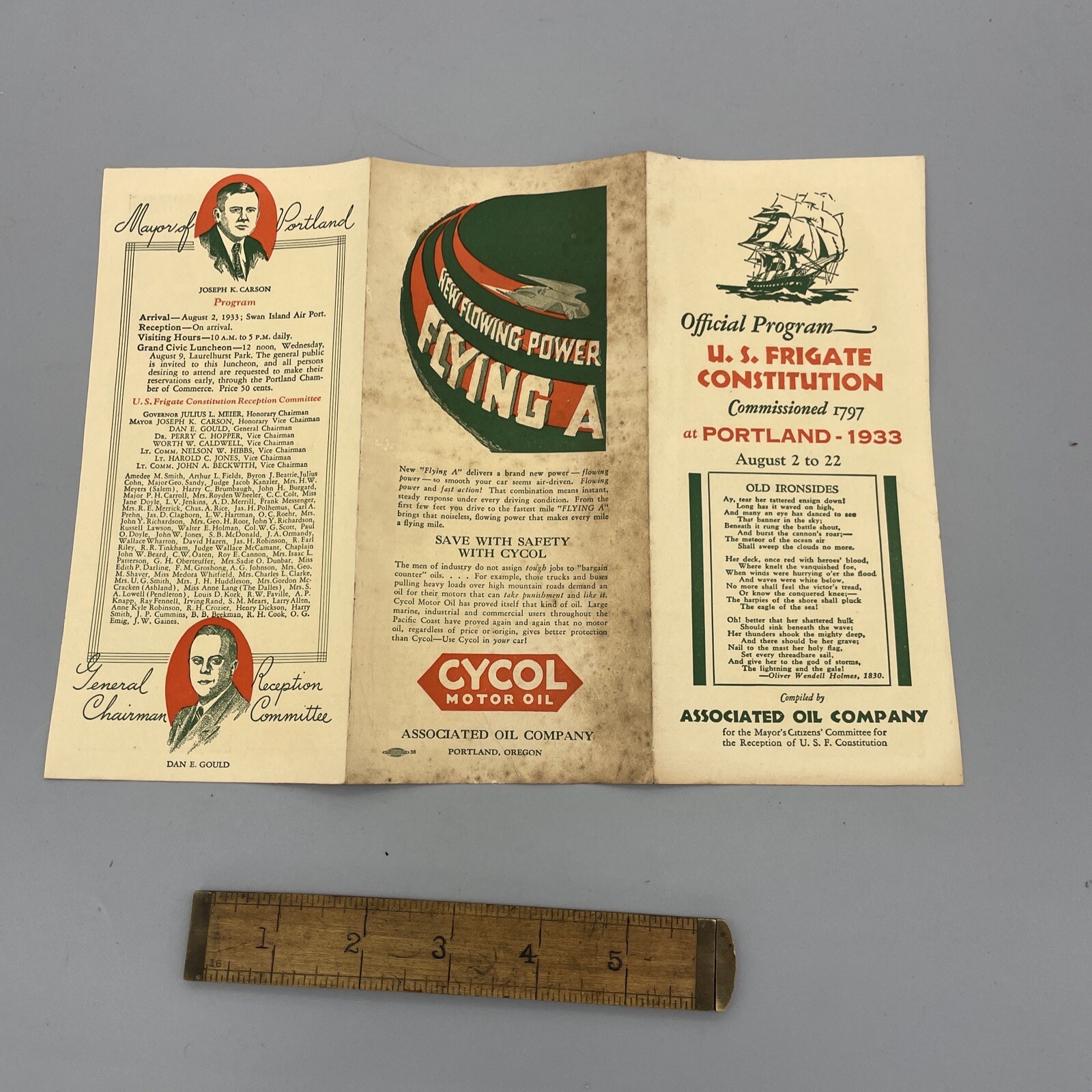 Associated Oil Company U.S. Frigate Constitution Old Ironsides At Portland 1933