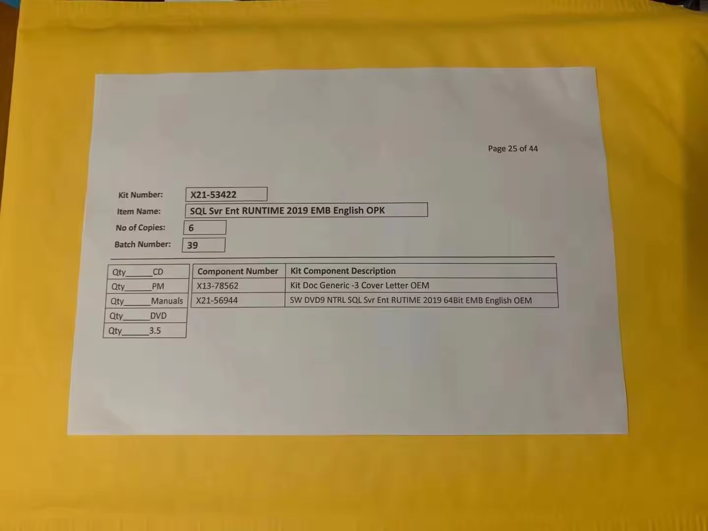 SQL Server 2019 STANDARD 24 Core License, unlimited User CALs CoA Genuine Label