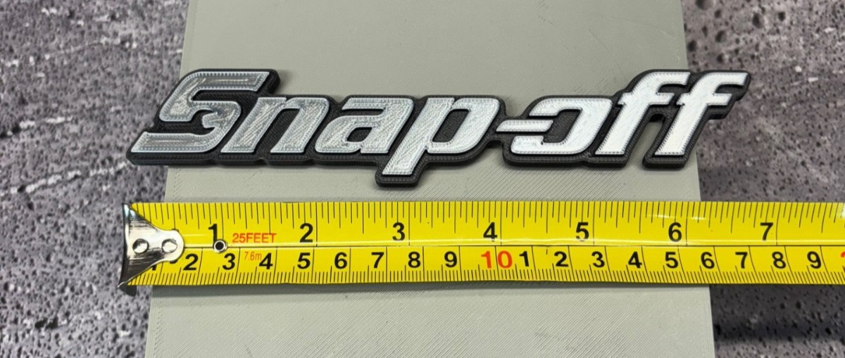 Snap-off 3D Printed Magnet; Toolbox Badge; Made in USA: 7" x 1.5"