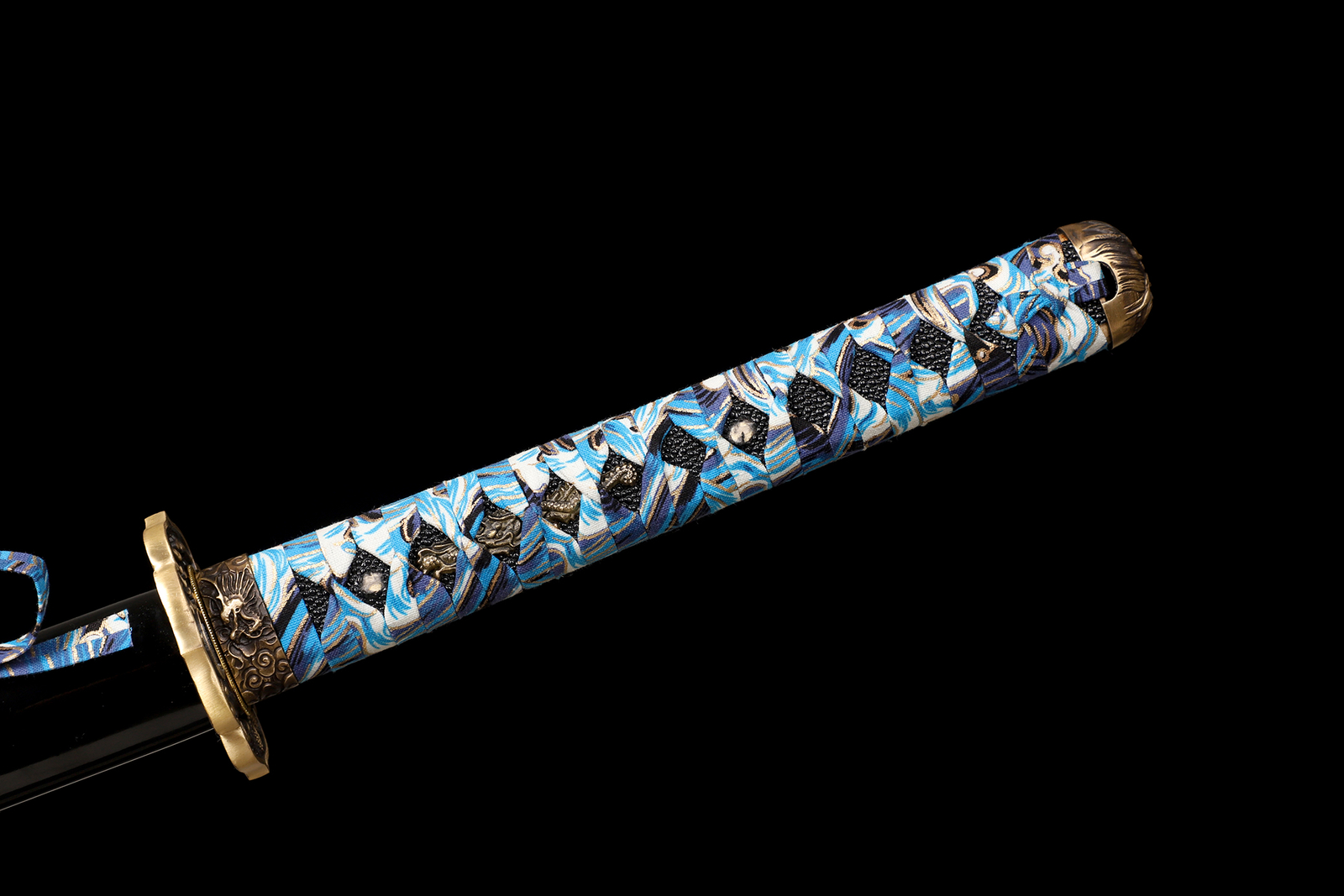 KATOKU Katana Samurai Sword Damascus Steel Brass Tsuba Razor Sharp New Blade