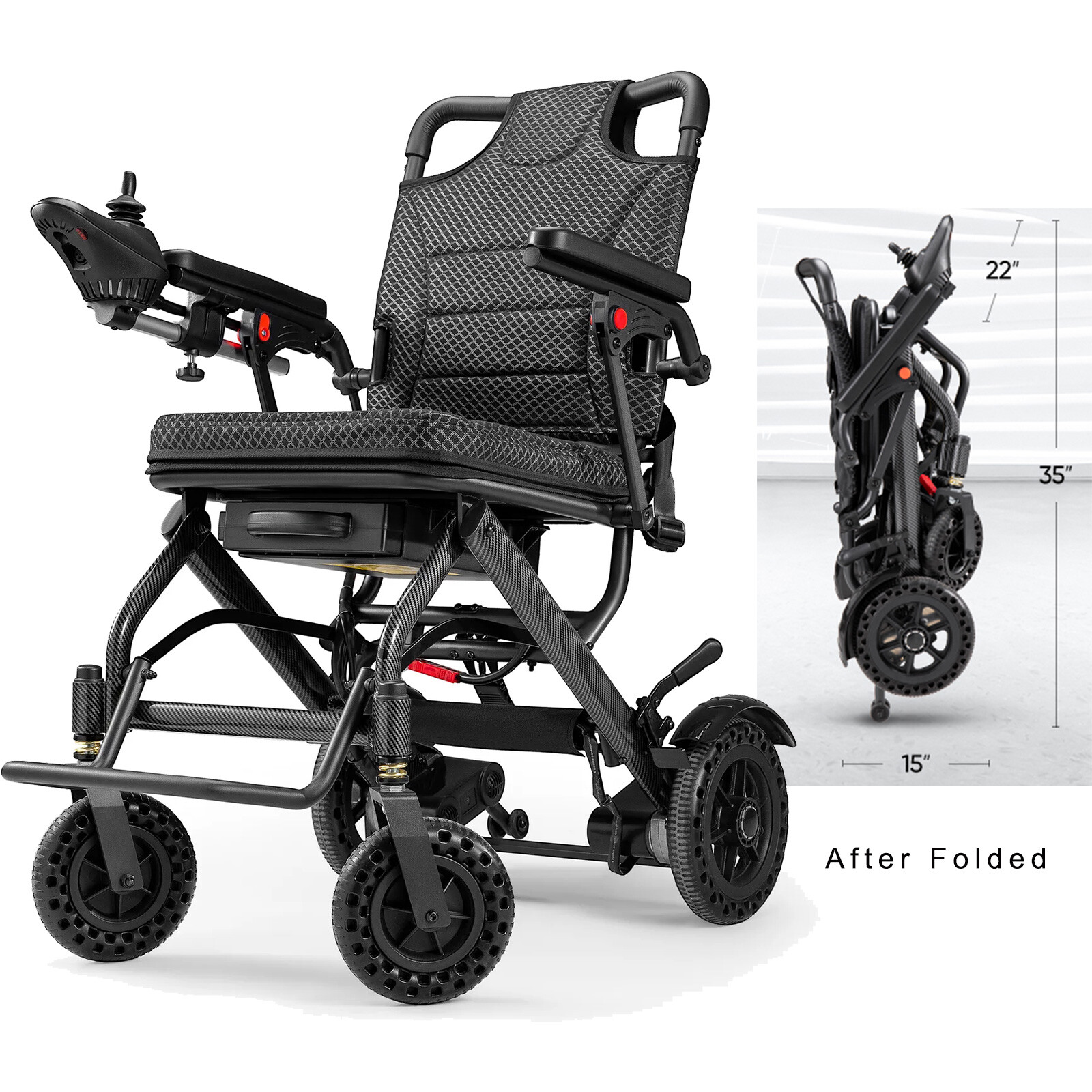 Pro Foldable Electric Wheelchairs Intelligent Lightweight Charis For Airline
