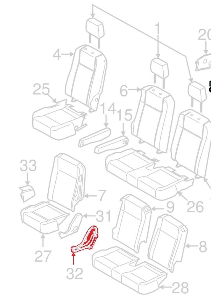 OEM Ford 2015-24 Transit Rear Row Seat Trim Panel End Cover BK3Z-9961349-AA