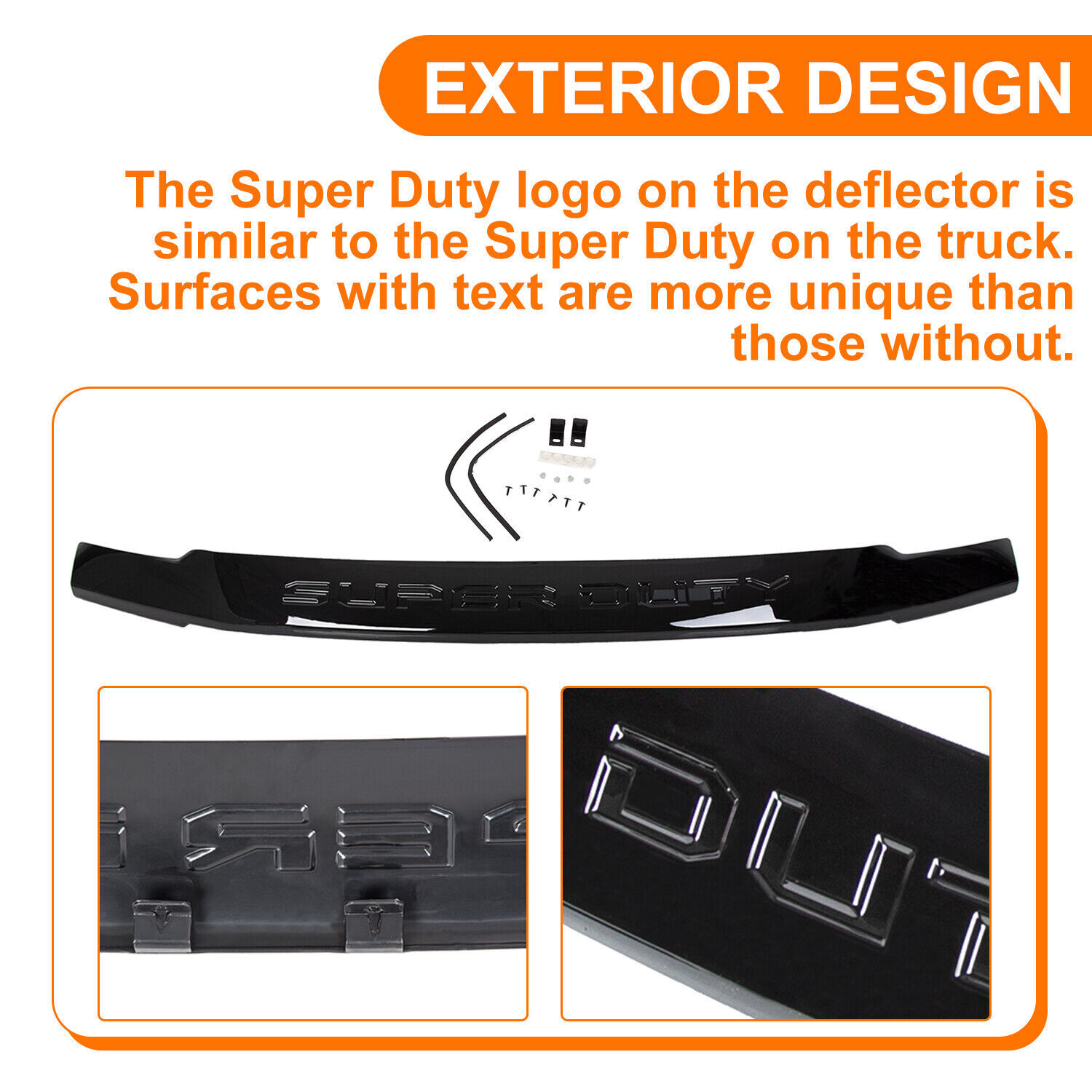 For 2017-2022 21 Ford F250 F350 F450 F-550 Super Duty Hood Deflector Bug Shield