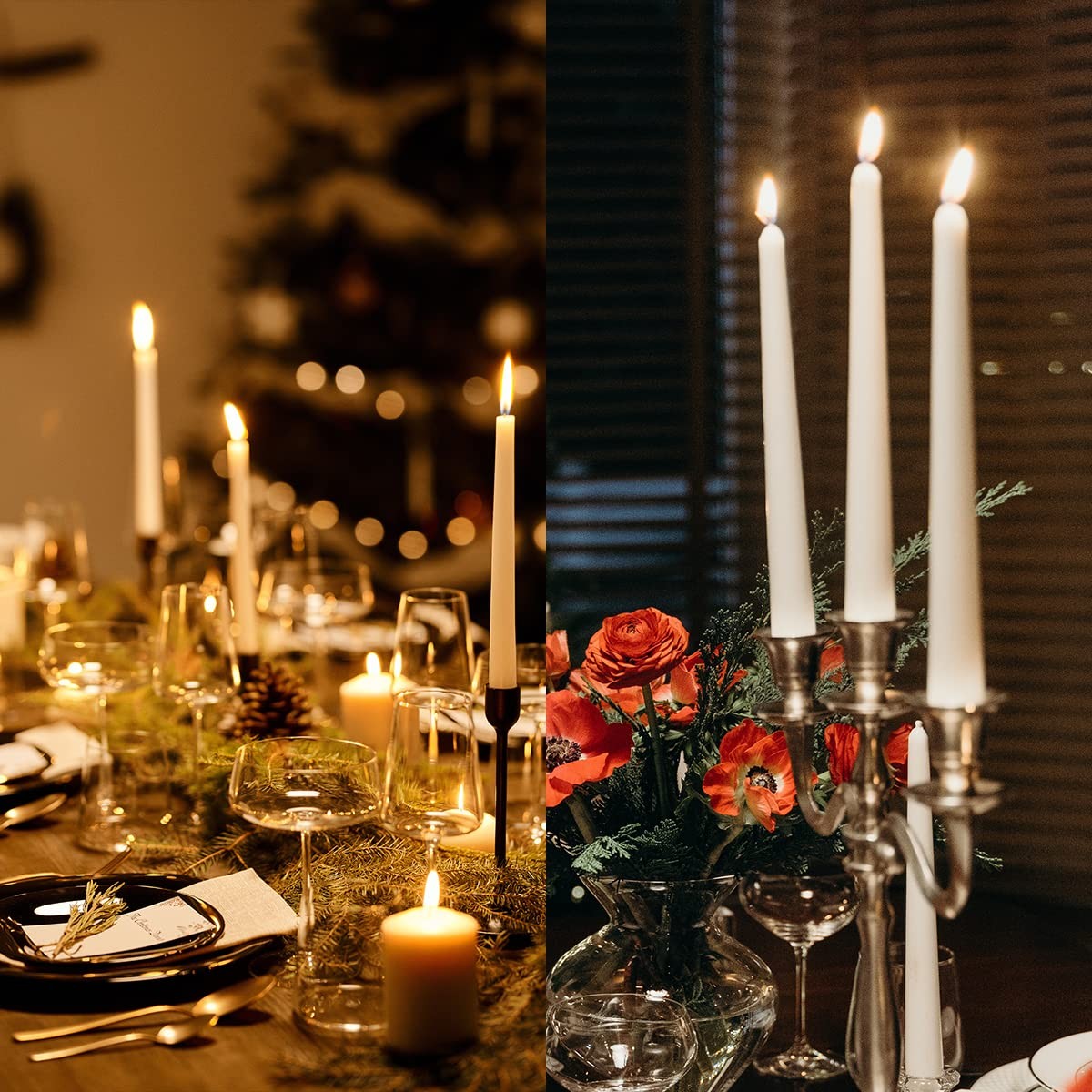 Dripless Taper Candles - Unscented White Candles Bulk Candle Sticks Long Burning