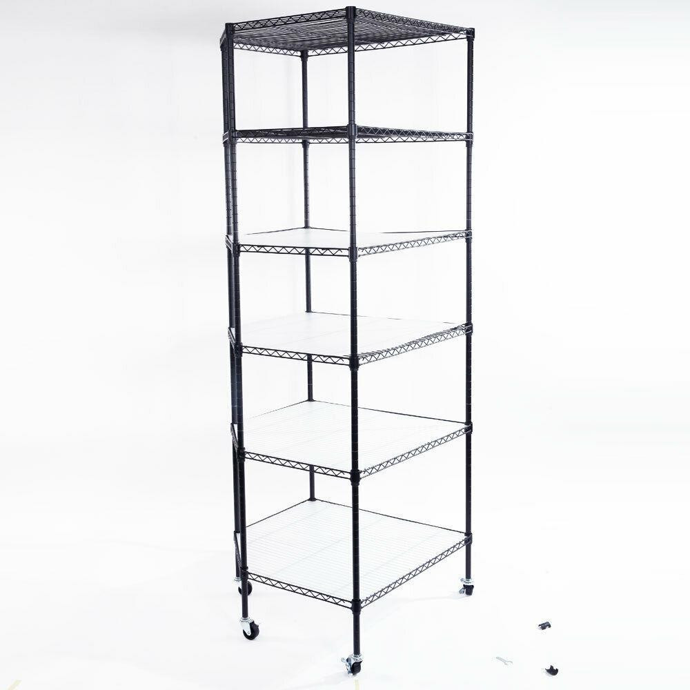 6 Tier Wire Shelving Rack Corner Storage Organizer Adjustable Display Shelf