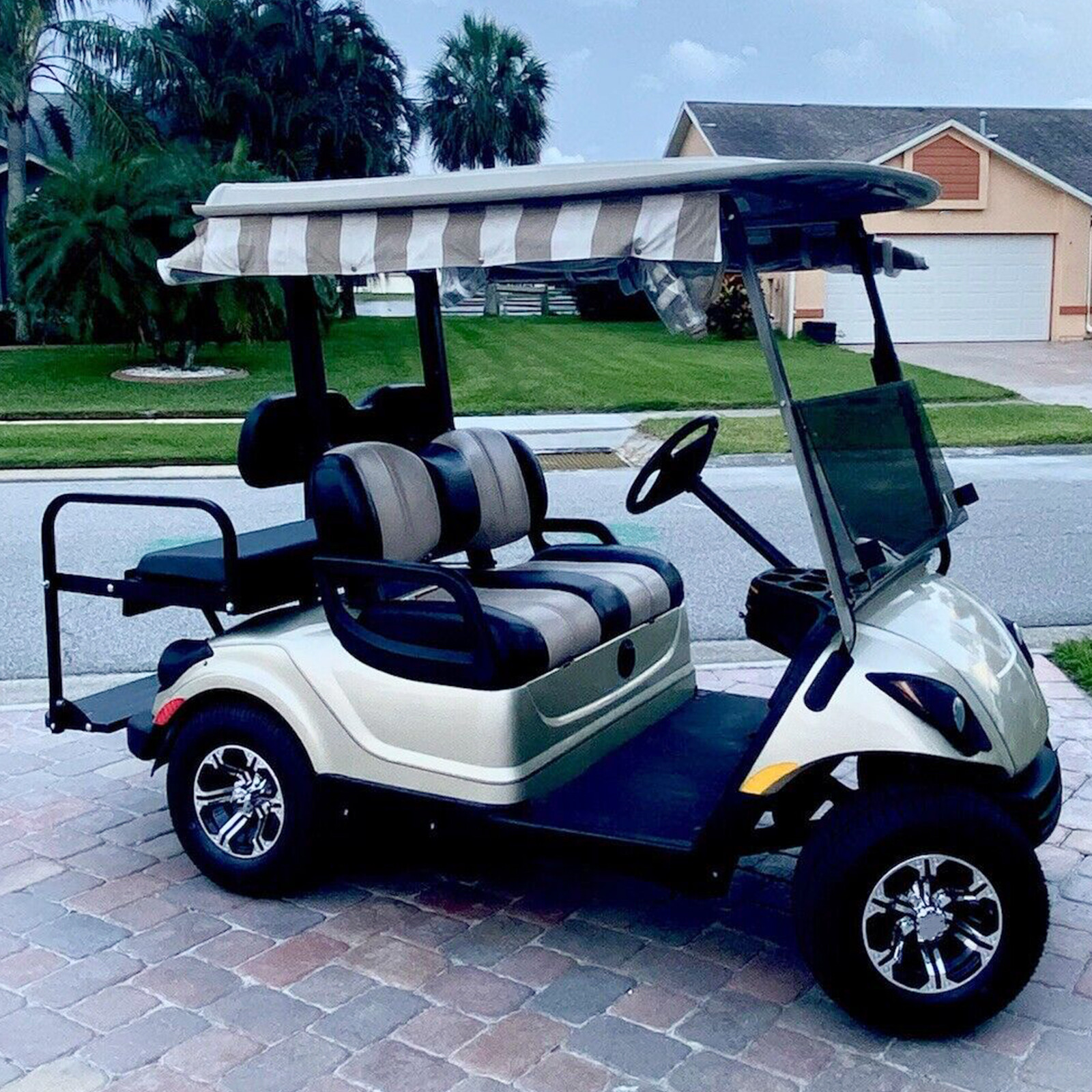 Golf Cart Flip Folding Rear Back Seat Kit For Yamaha Drive G29 2007-2016