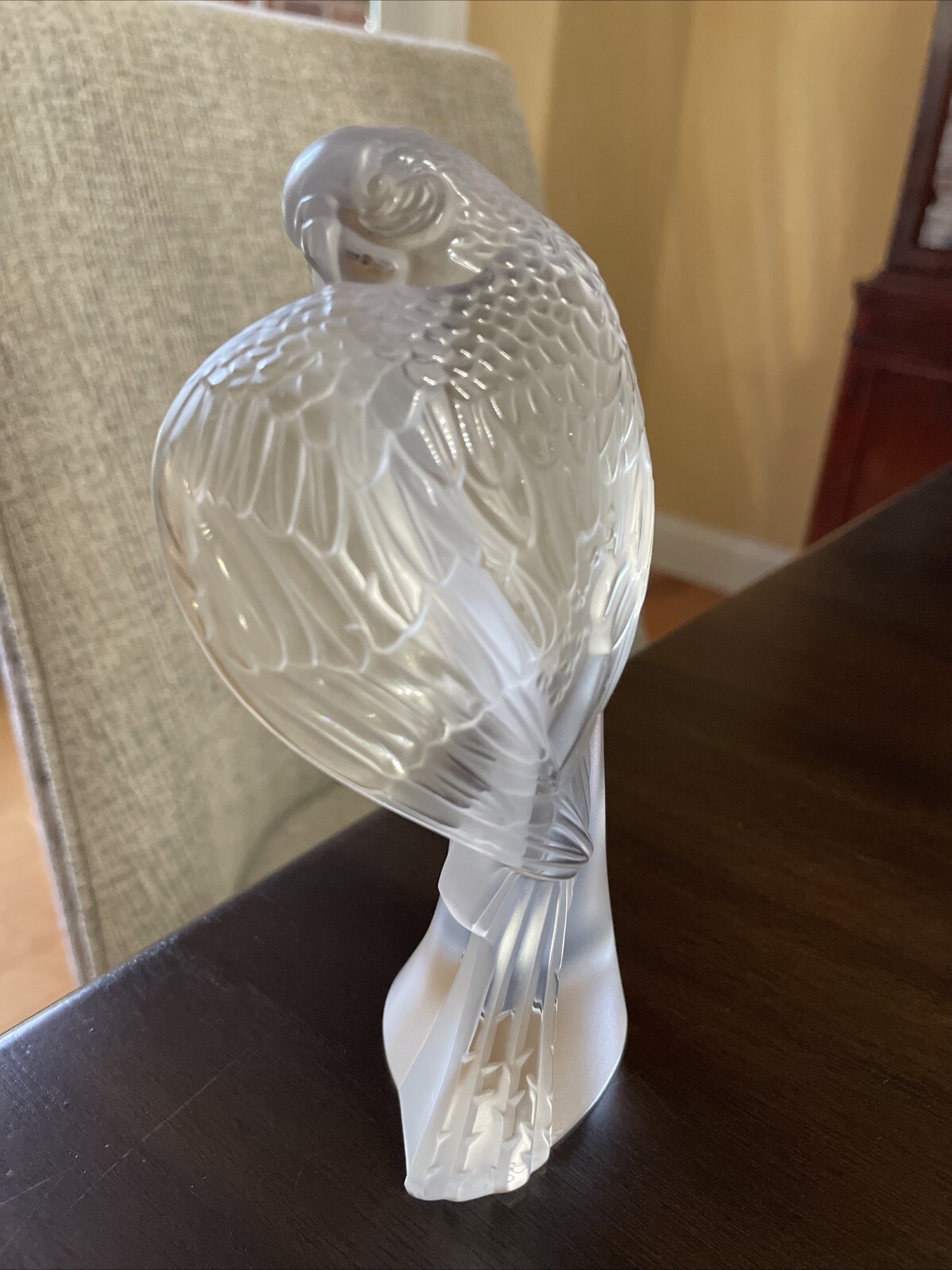 Lalique France Crystal Perruche Parakeet Bird Figurine- MINT