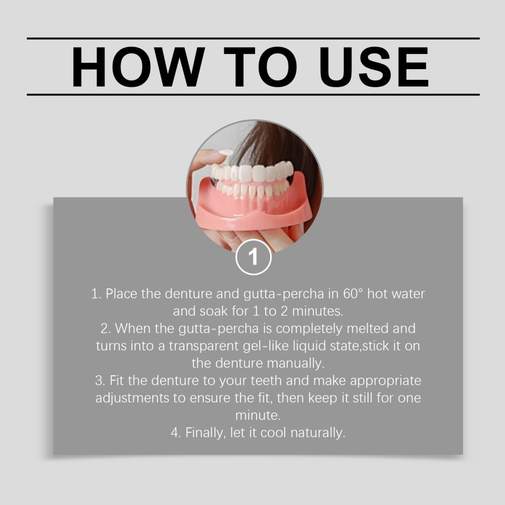 Flexible Silicone Premium Denture - Full Set Top Bottom Teeth For Men And Women