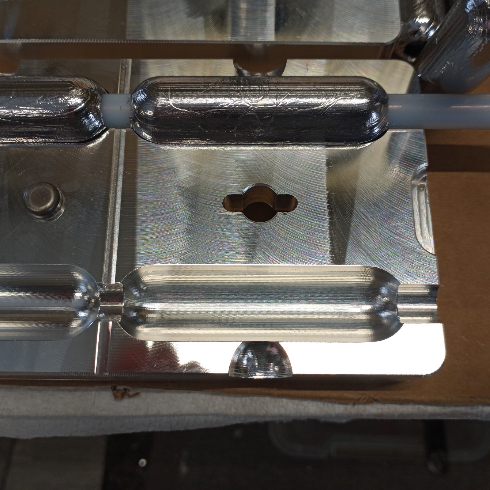 Fish Net Weight Mold - Used in Gill Nets ( Lead Pipe Style ) 3/8" Through Hole