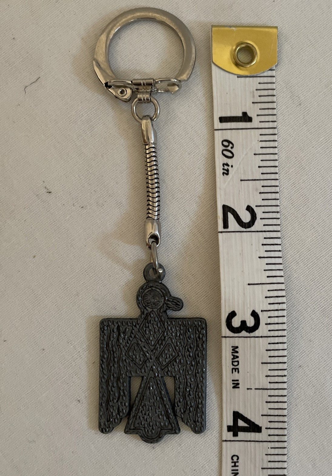 VINTAGE Native American SOUTHWEST THUNDERBIRD KEY CHAIN KEYCHAIN 1 inch x 4 inch