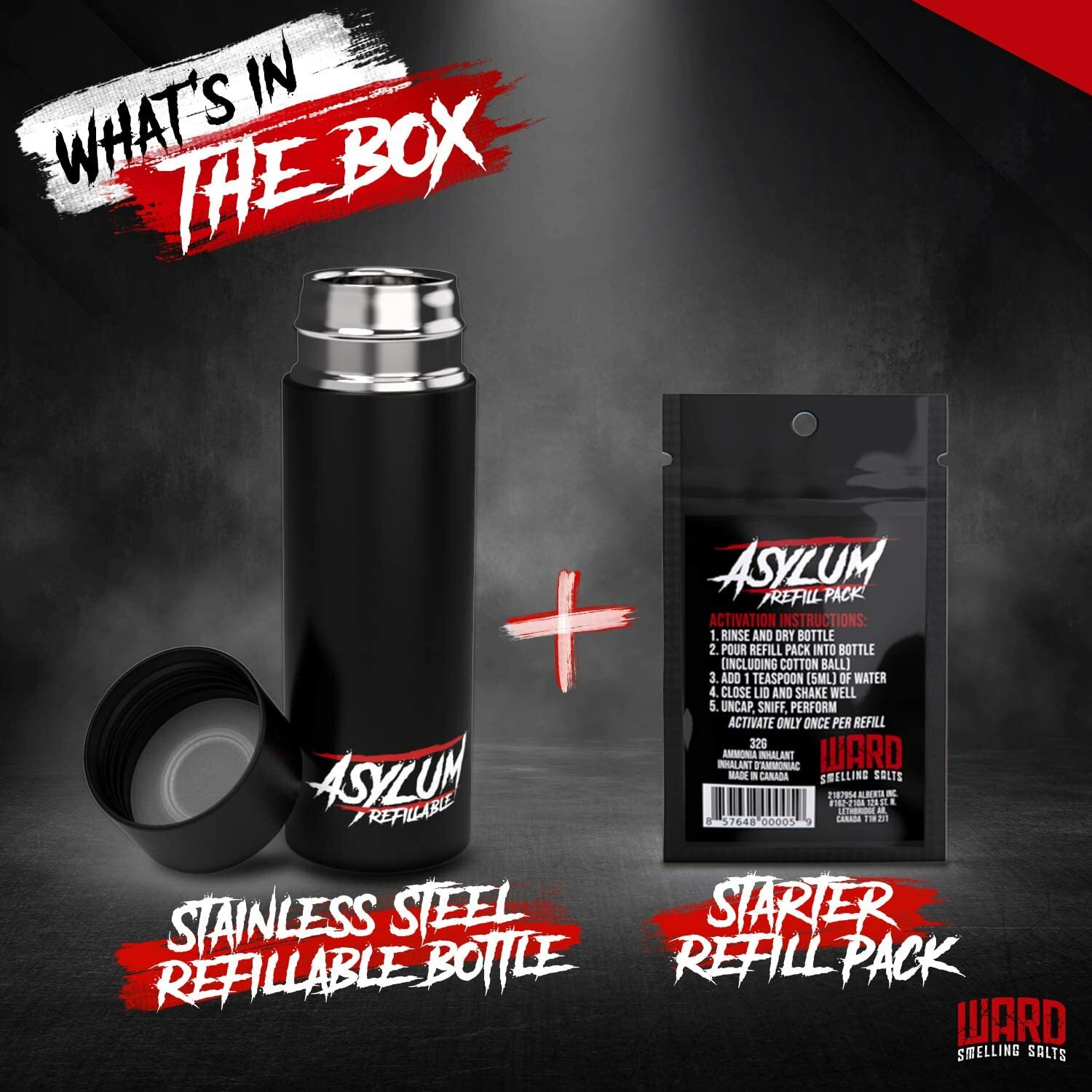 Asylum Refillable - Smelling Salts - Powerlifting, Ammonia Inhalant