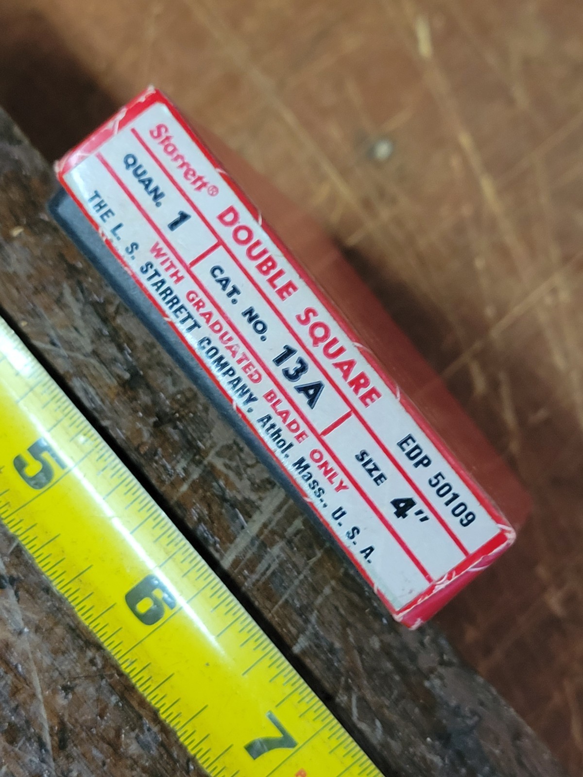Starrett Number 13A, 4" Double Square In Box
