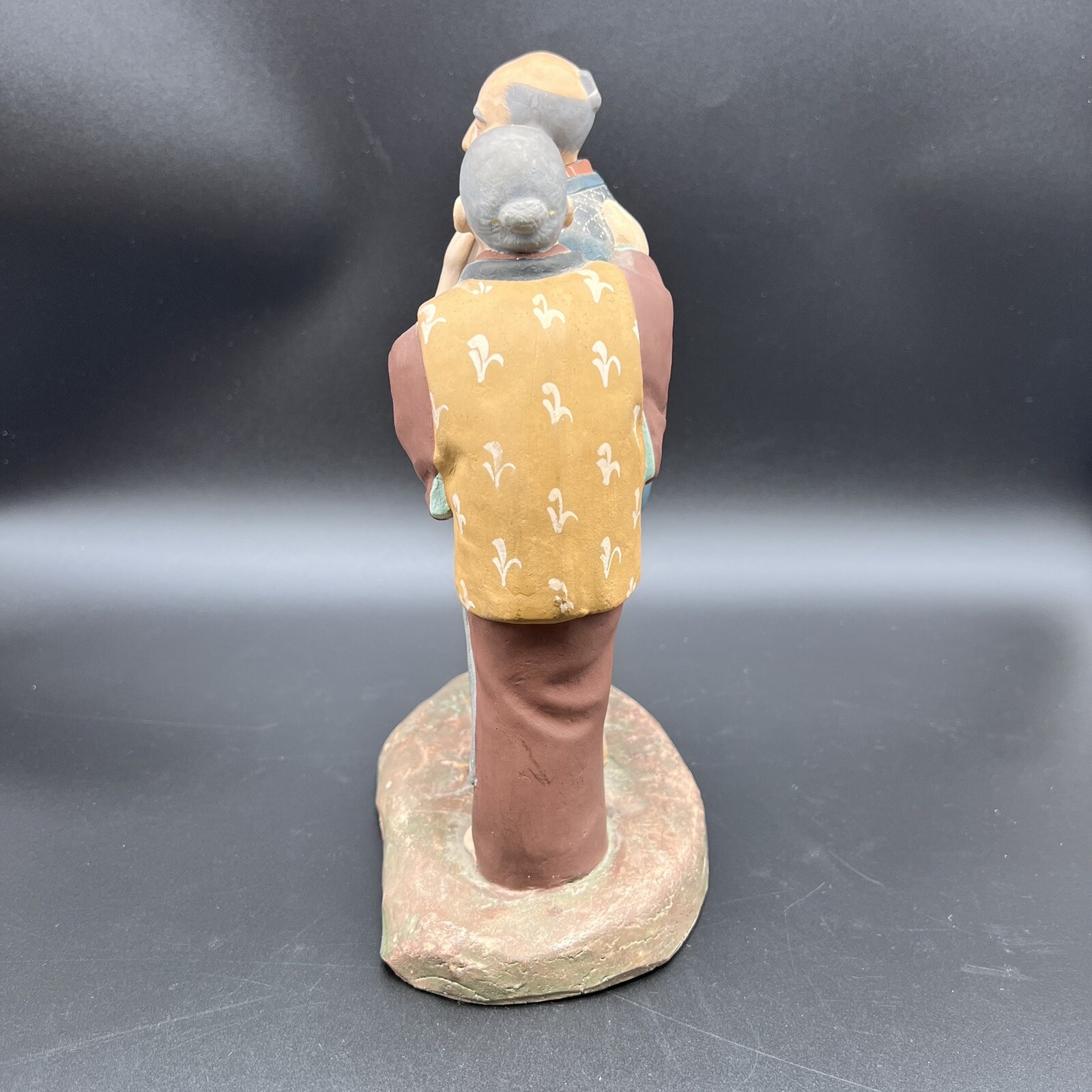 1940s-50s Japanese "Mudmen"/10" tall/Figurine/Pottery/Two Men/made in Japan