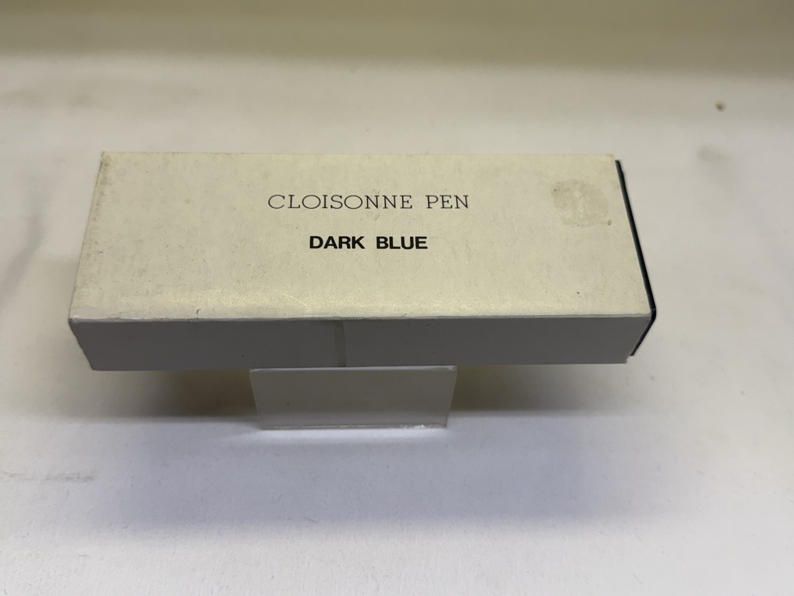 Vtg 1980s Chinese Blue & Floral Cloisonné Art Ballpoint Pen With Box Black Ink