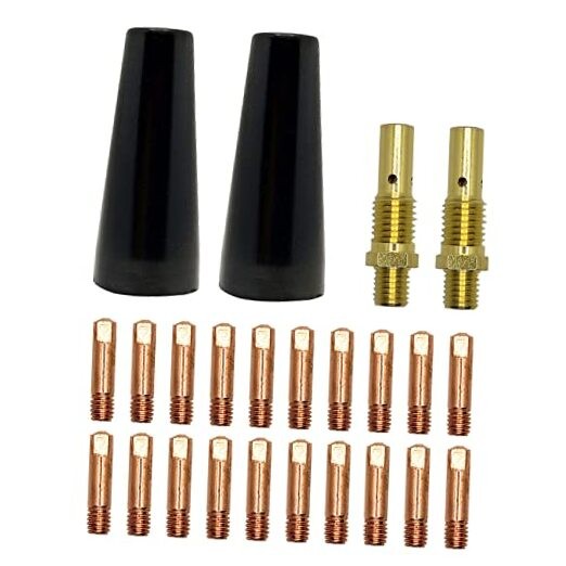 24 PCS Flux Core Gasless Nozzle Tips Kit, Compatible with Lincoln .035" Tips