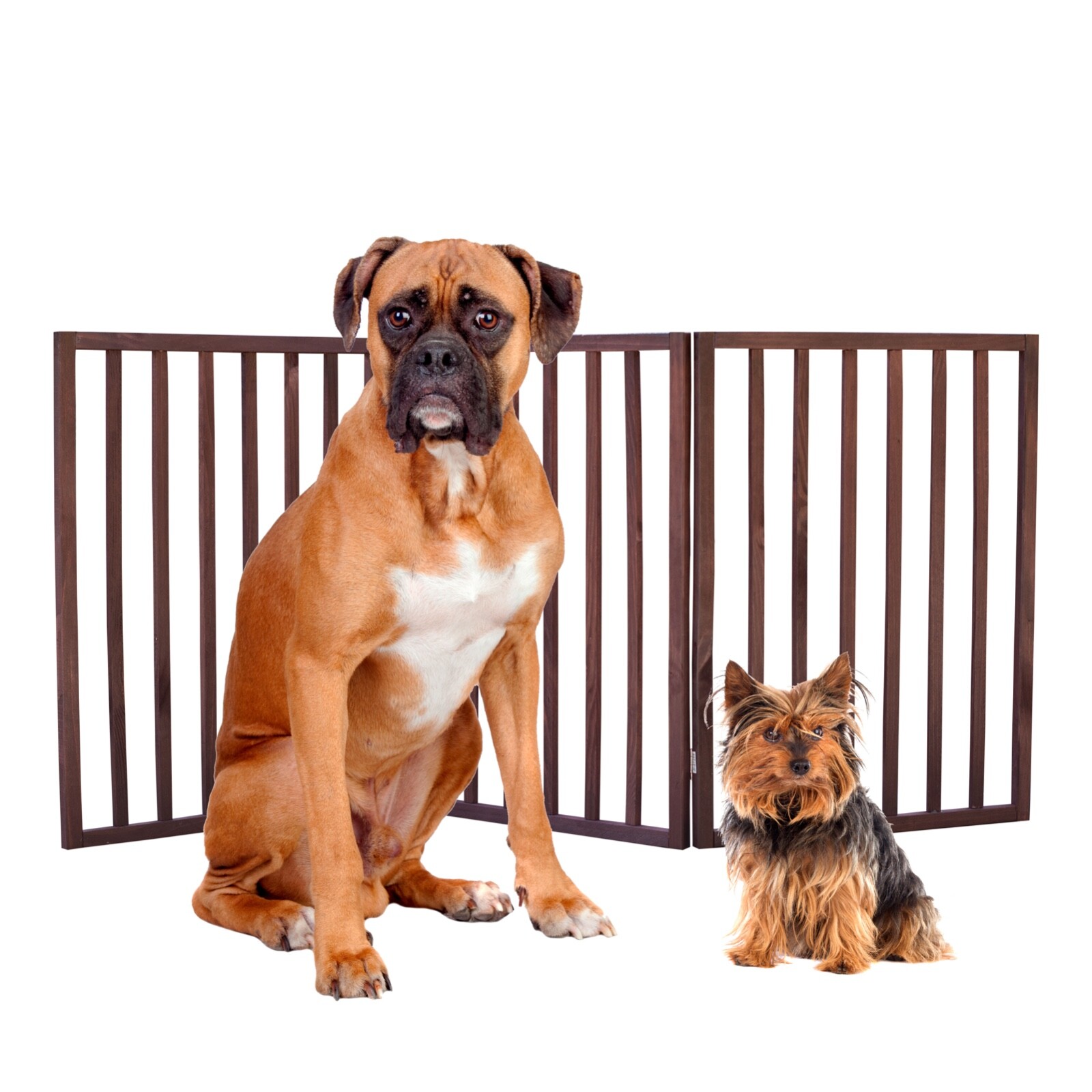 Folding Adjustable Pet Gate Wooden Z Pattern Design Dog 54"X24" NEW