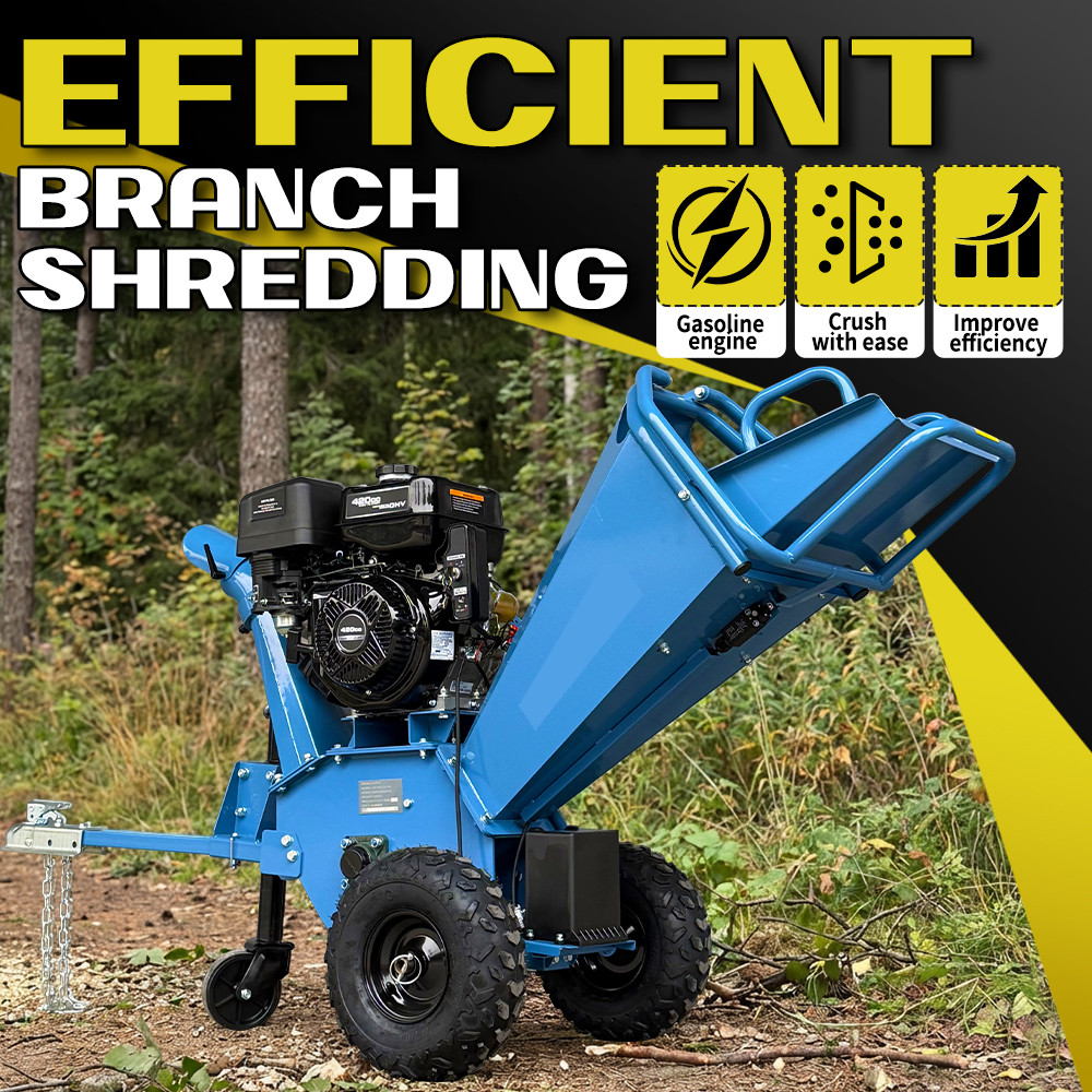 420cc 15hp Gas Powered E-start 5'' Wood Chipper With Towbar USA STOCK FREE SHIP