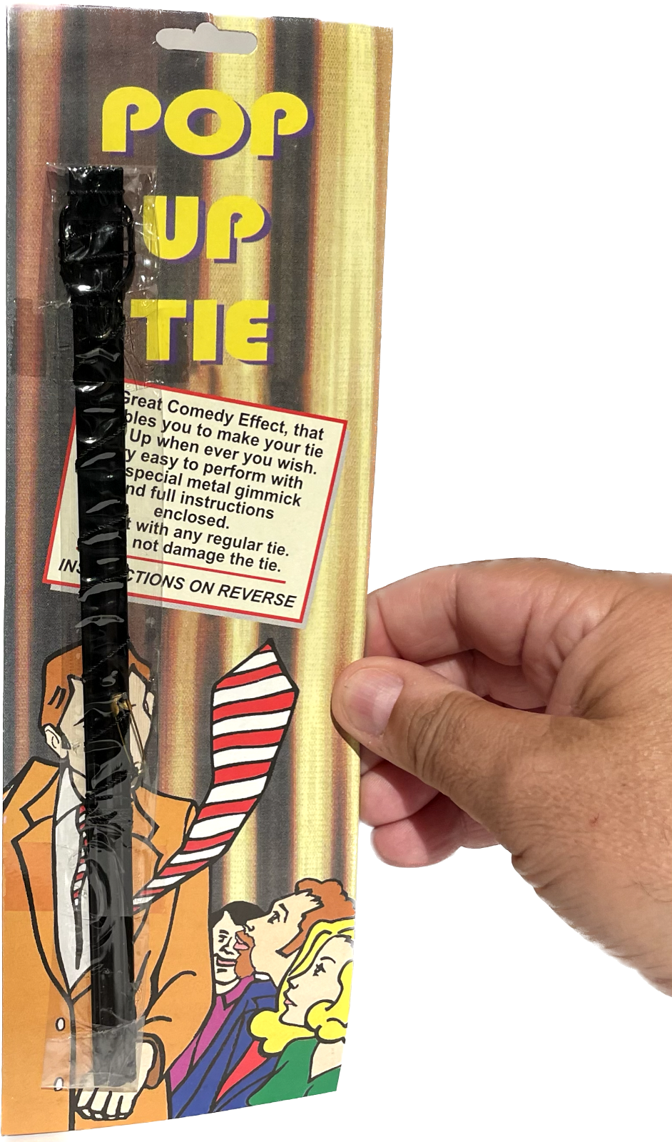 Deluxe Comedy POP UP NECK TIE Rising Magic Trick Clown Joke Gag Men Gimmick Prop