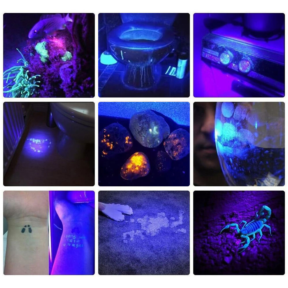 30W 365NM UV Ultra Violet LED USB Flashlight Blacklight Light Inspection Lamp US