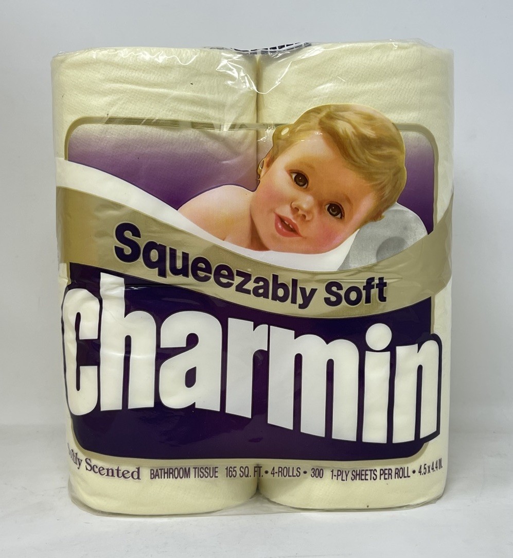 Vintage Charmin Squeezable Soft Toilet Paper Bath Tissue Movie Prop 1980s Yellow