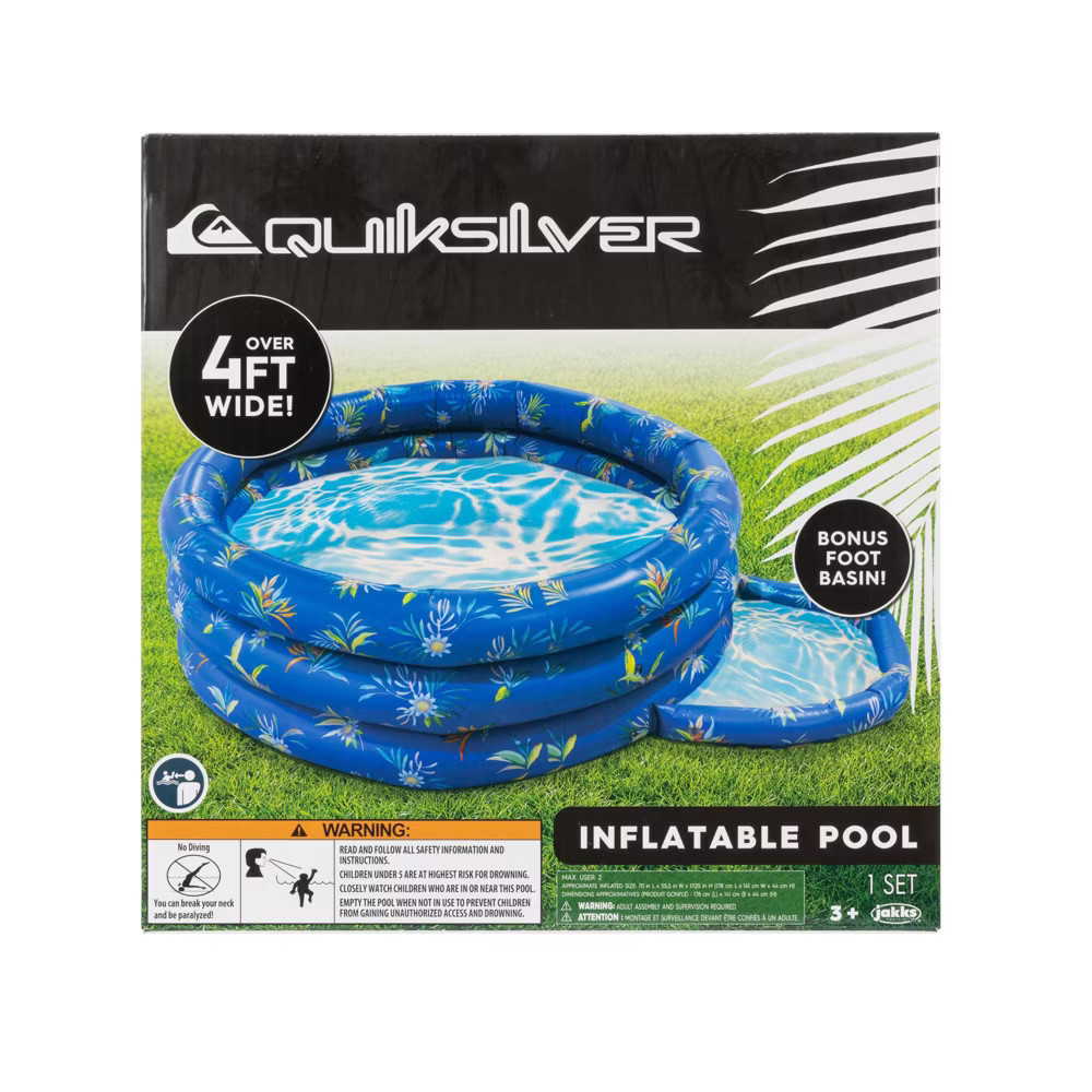 Quiksilver 3 Ring Inflatable Pool with Basin