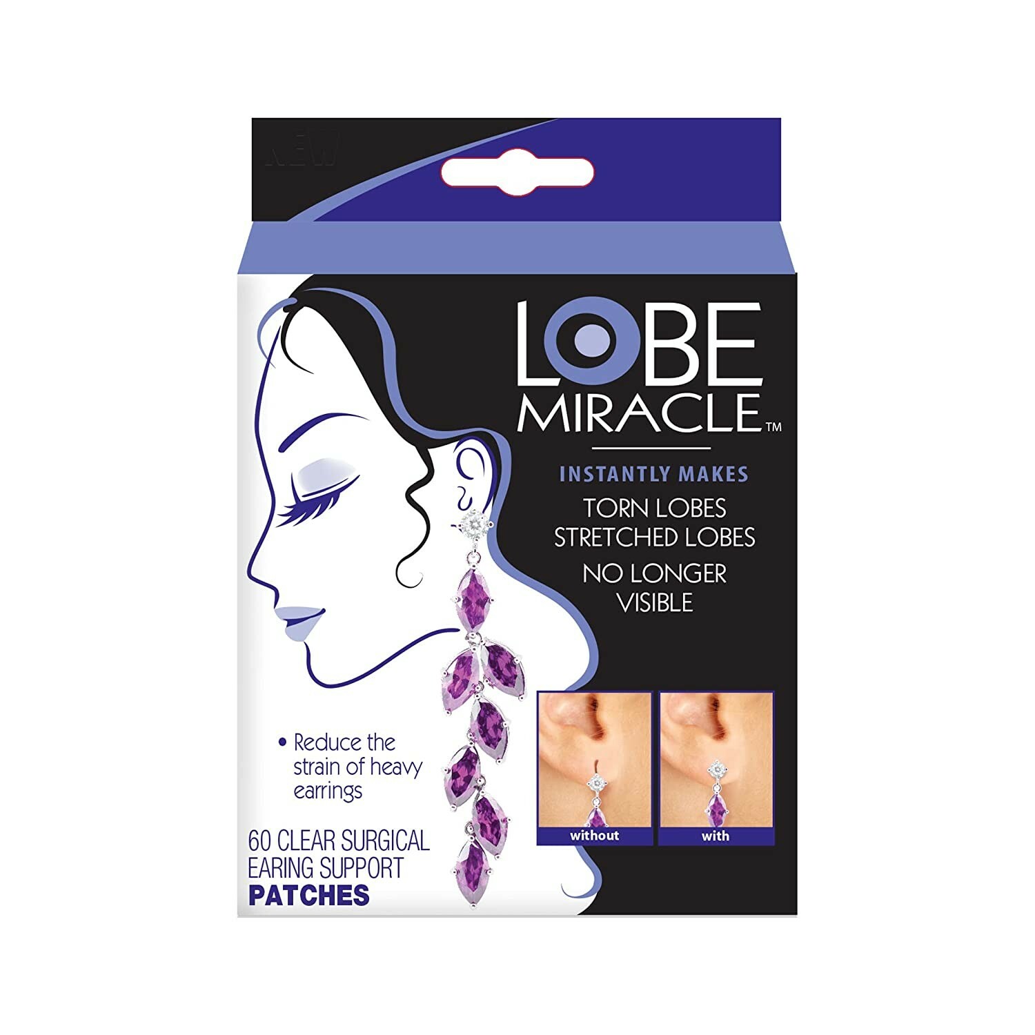 Lobe Miracle Ear Lobe Support Patches, 60 Count