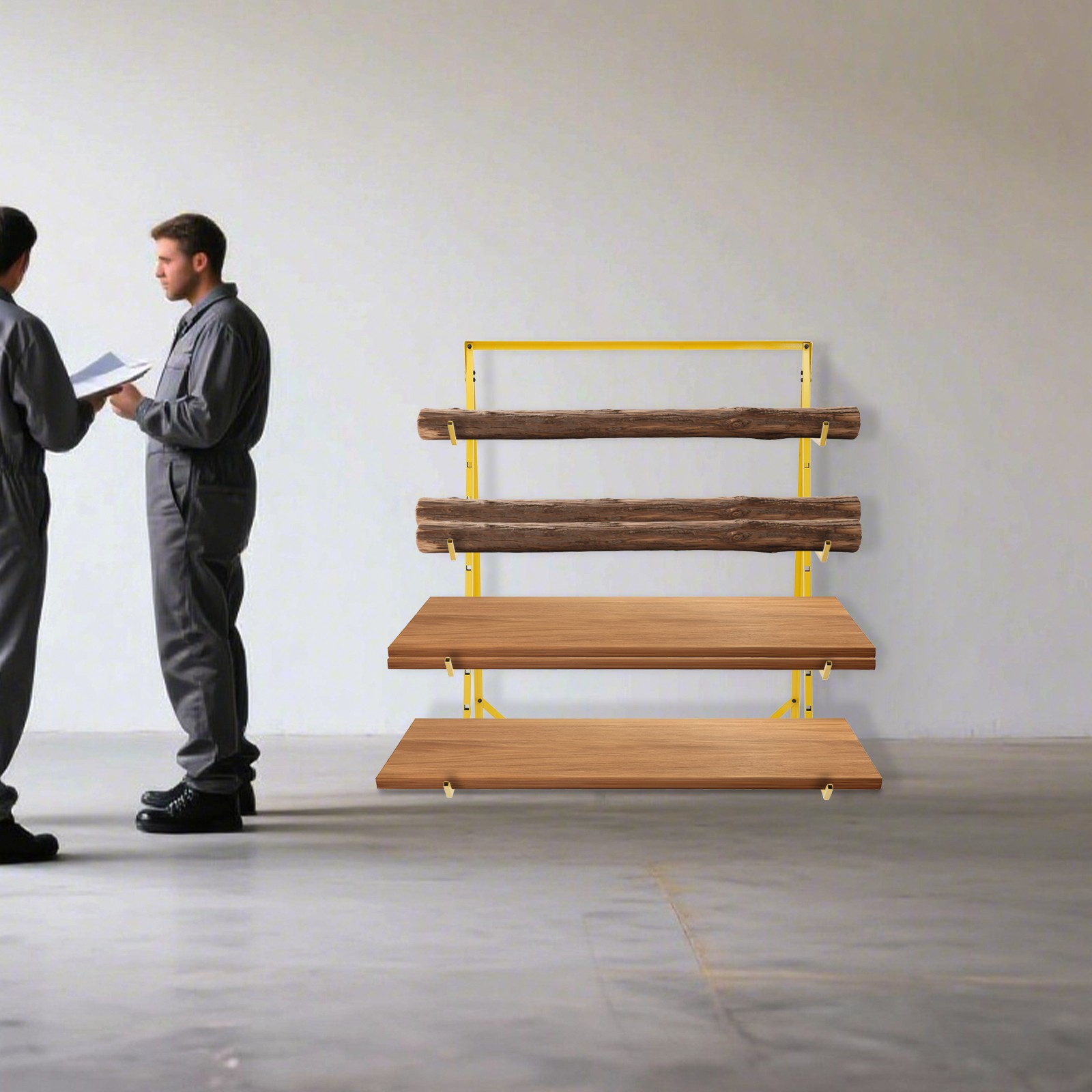 4 Tier Steel Horizontal Lumber Storage Rack Adjustable Storage Cantilever Rack